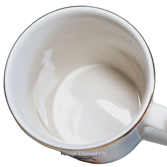 Japanese Geisha Girl Tea Cup Ceramic Painted Design Coffee Mug Gold Trim Orange - Picture 8 of 13